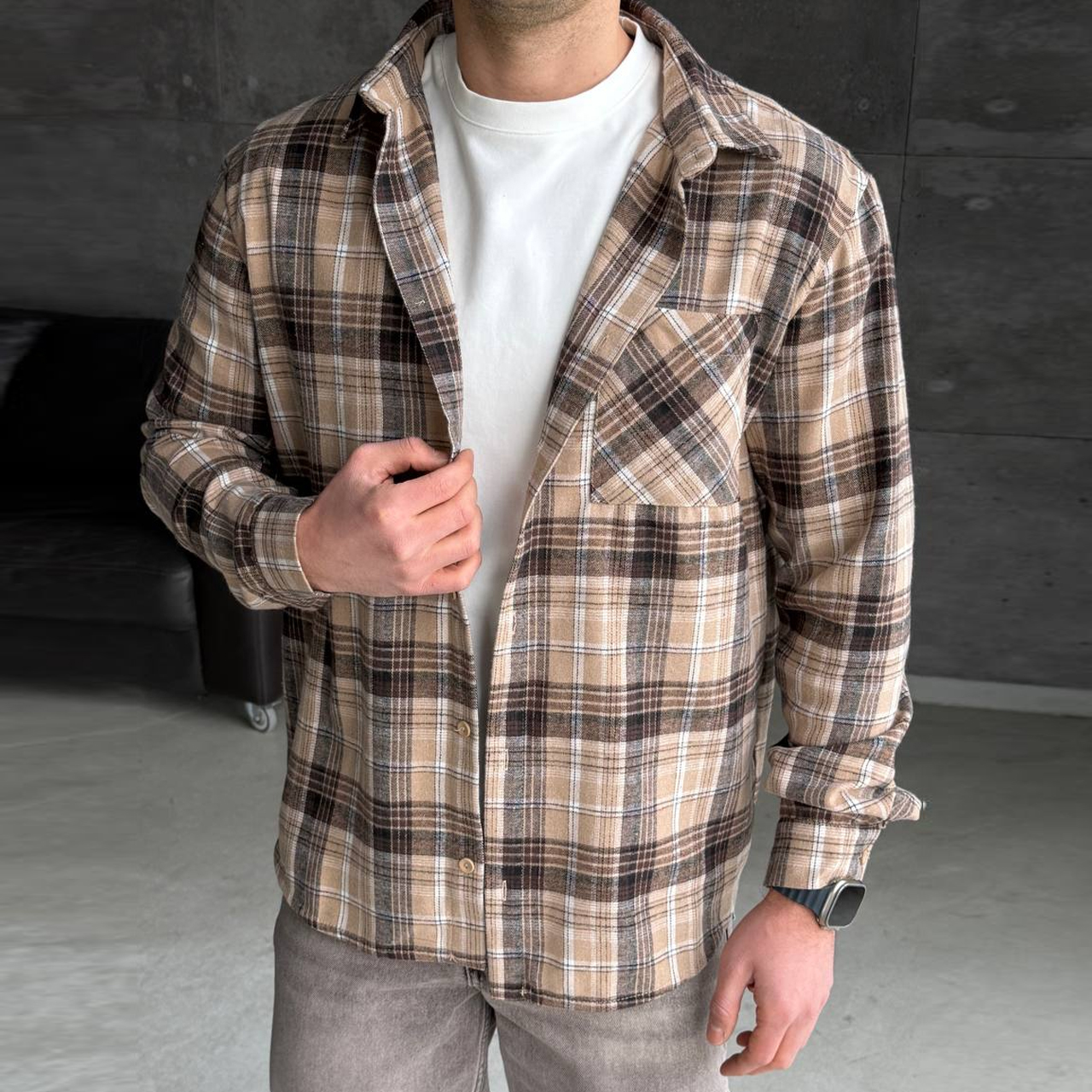 Сорочка HARD тепла в клітинку 5194-2