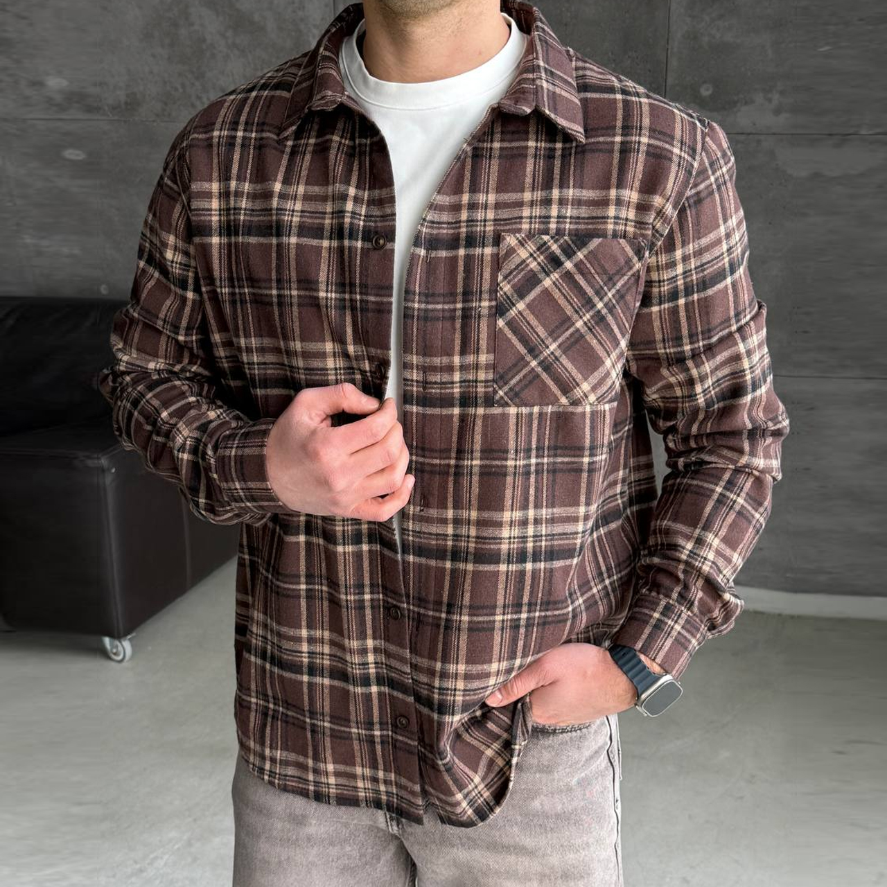 Сорочка HARD тепла в клітинку 5194-3