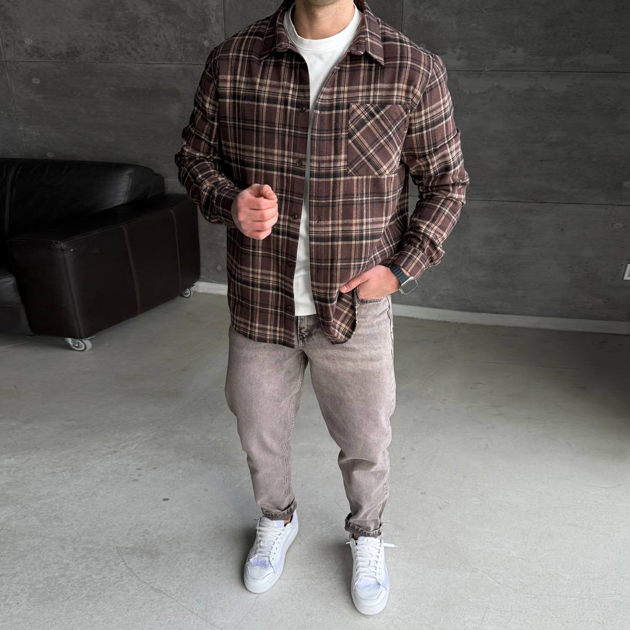 Сорочка HARD тепла в клітинку 5194-3