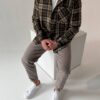 Сорочка HARD в клітинку, оливка+беж 5194-7 Сорочка HARD в клітинку, оливка+беж 5194-7