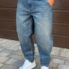 Джинси Mom balloon fit сині з жовтою потертістю 3285-2 Джинси Mom balloon fit сині з жовтою потертістю 3285-2