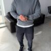 Кофта з ефектом варки, сірий 2060-2
