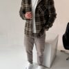 Сорочка HARD в клітинку, оливка+беж 5194-7 Сорочка HARD в клітинку, оливка+беж 5194-7