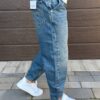 Джинси Mom balloon fit сині з жовтою потертістю 3285-2 Джинси Mom balloon fit сині з жовтою потертістю 3285-2